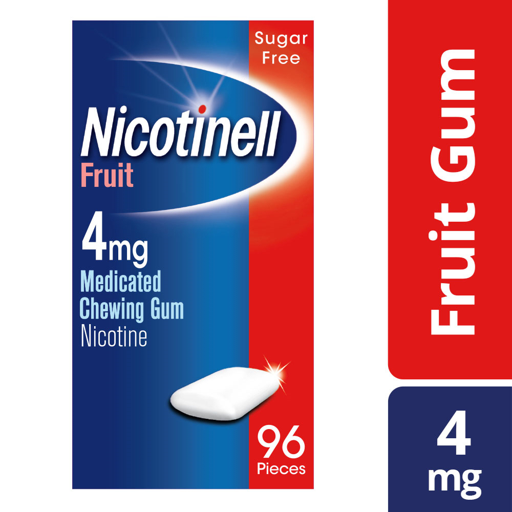Nicotinell Gum Stop Smoking Aid 4mg Fruit 96 Pieces