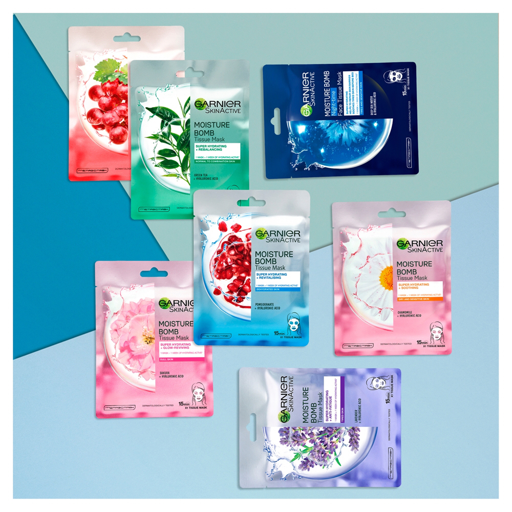 Garnier Moisture Bomb Pomegranate Hydrating Face Sheet Mask Dehydrated Skin