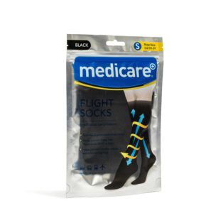 MEDICARE FLIGHT SOCKS BLACK SMALL