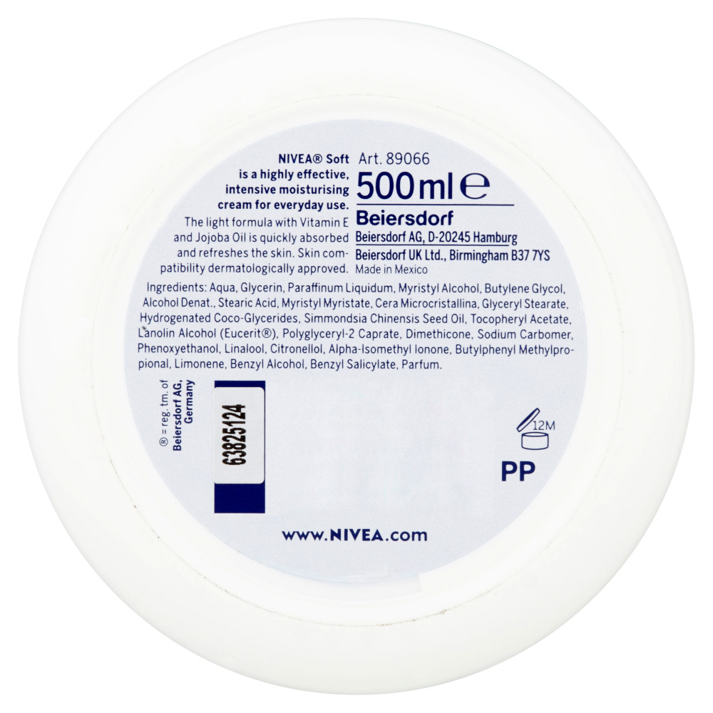 Nivea Soft Moisturiser for Body, Face & Hands 500ml