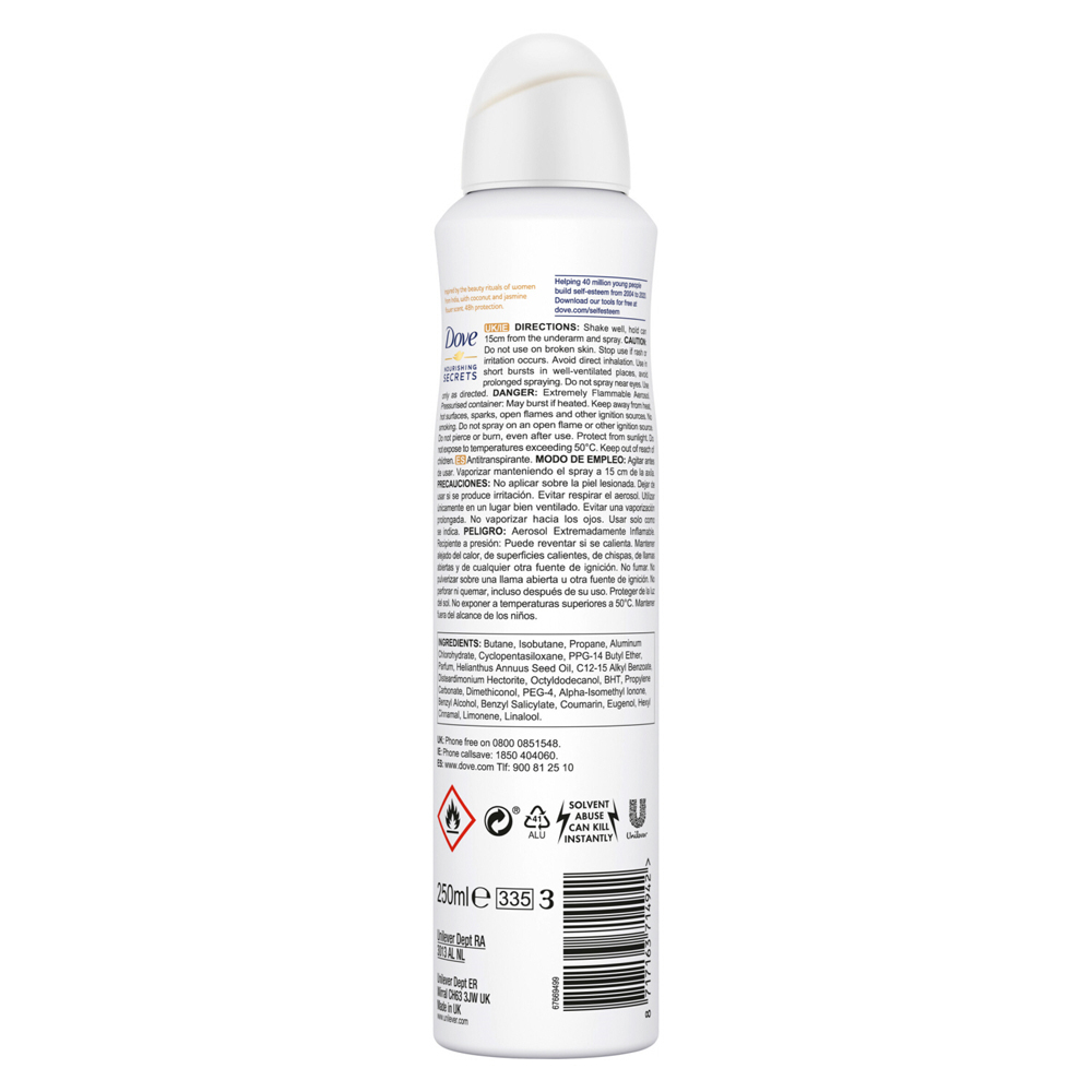 Dove Nourishing Secrets Restoring Ritual Coconut & Jasmine Flower Anti-Perspirant Aerosol 250ml