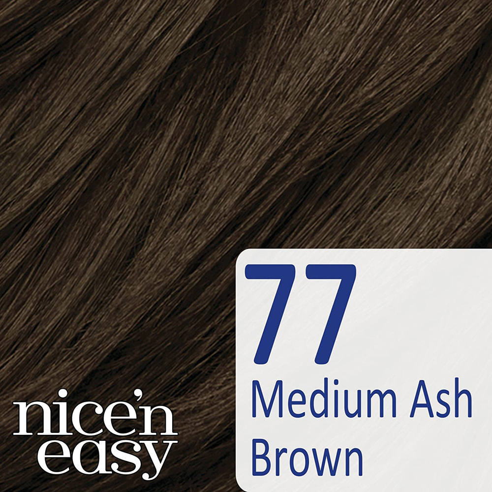 Clairol Nice'n Easy Lasting Colour Non-Permanent 77 Medium Ash Brown - 198g