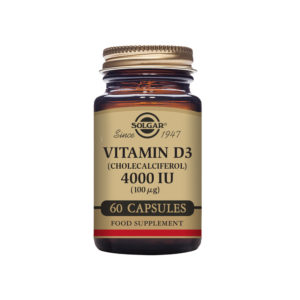 Solgar Vitamin D3 (Cholecalciferol) 4000 IU (100&micro;g) Vegetable Capsules - Pack of 60