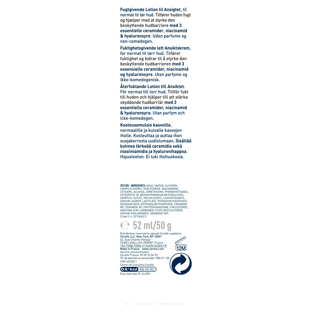 CeraVe PM Facial Moisturising Lotion No SPF 52ml