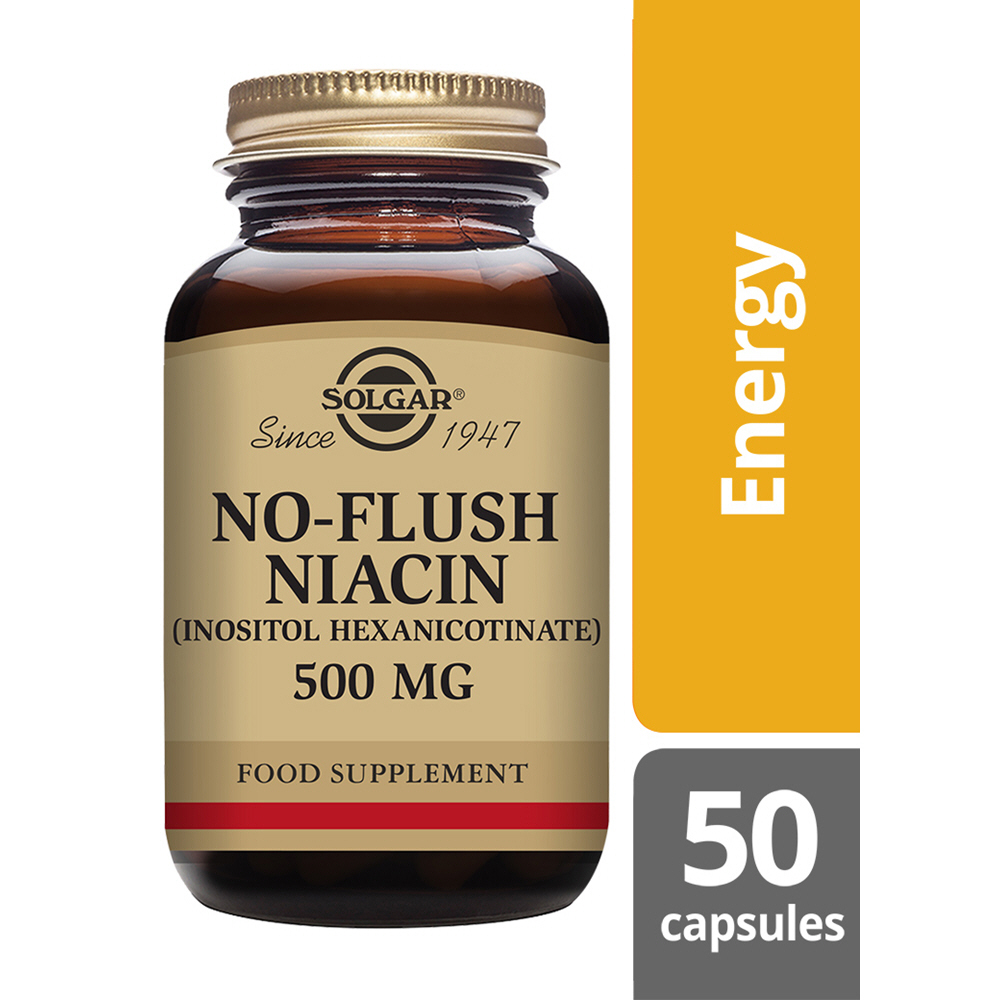 Solgar No Flush Niacin 500 mg Vegetable Capsules - Pack of 50