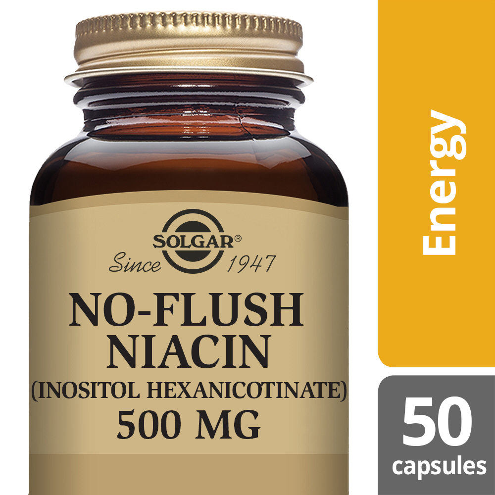 Solgar No Flush Niacin 500 mg Vegetable Capsules - Pack of 50