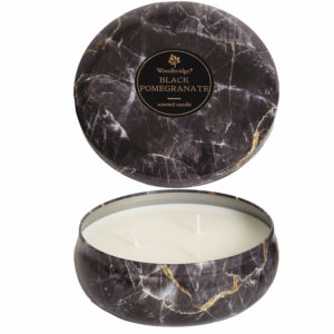 Woodbridge Black Pomegranate - Marble Candle Tin