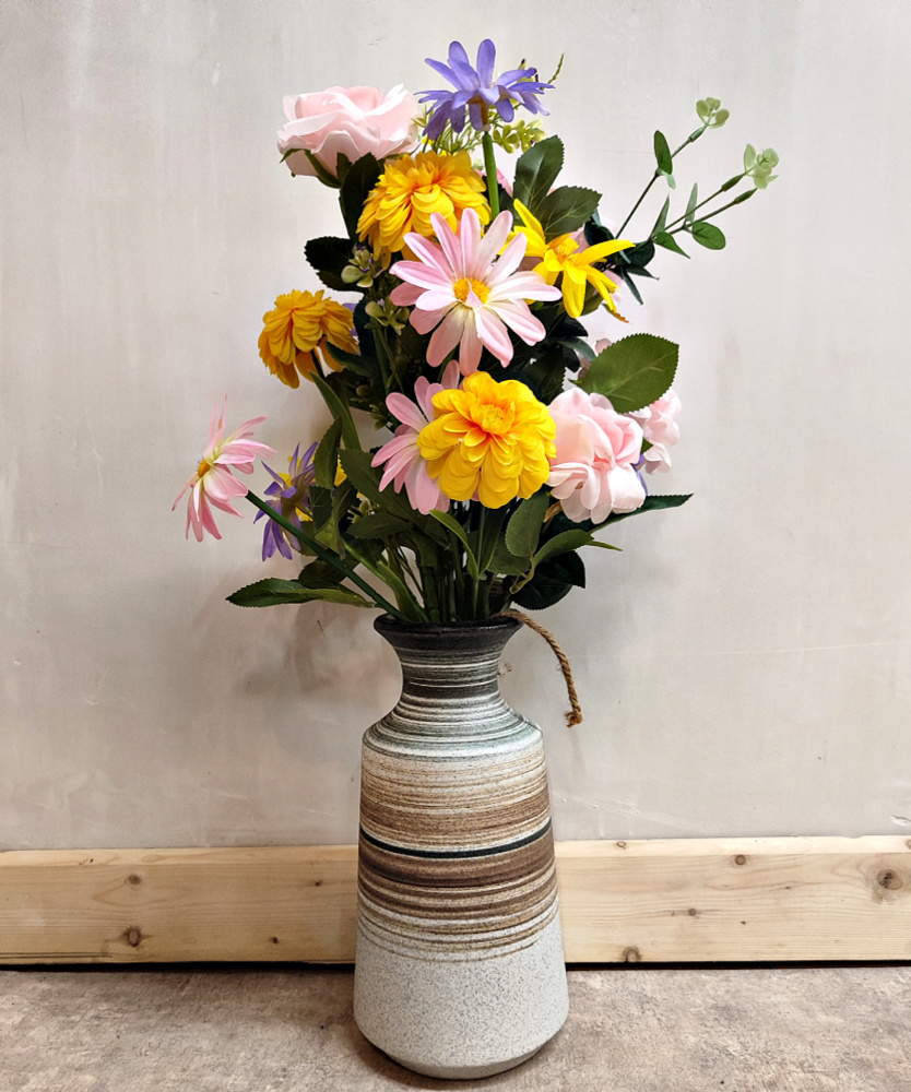 NATURAL STRIPE VASE 31CM
