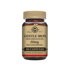 Solgar Gentle Iron (Iron Bisglycinate) 20 mg Vegetable Capsules - Pack of 90