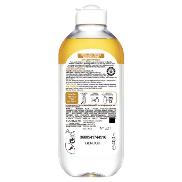 Garnier Micellar Water Oil Infused 400Ml