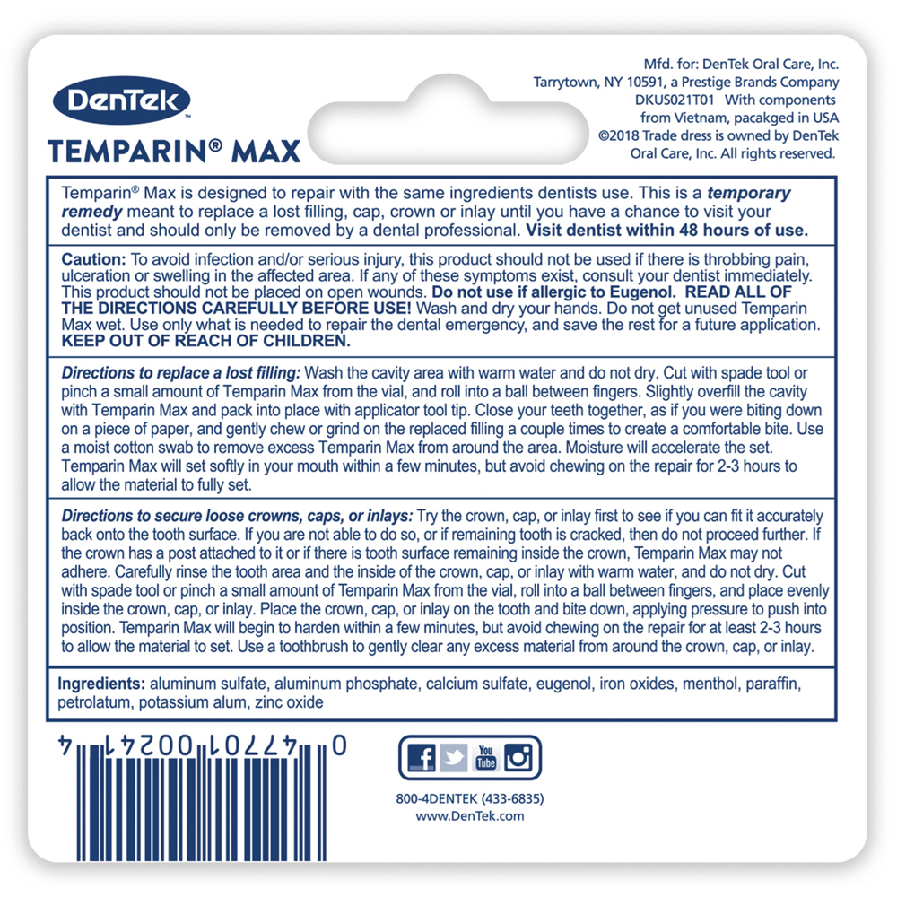 Dentek Temparin Tooth Filling Material 1's
