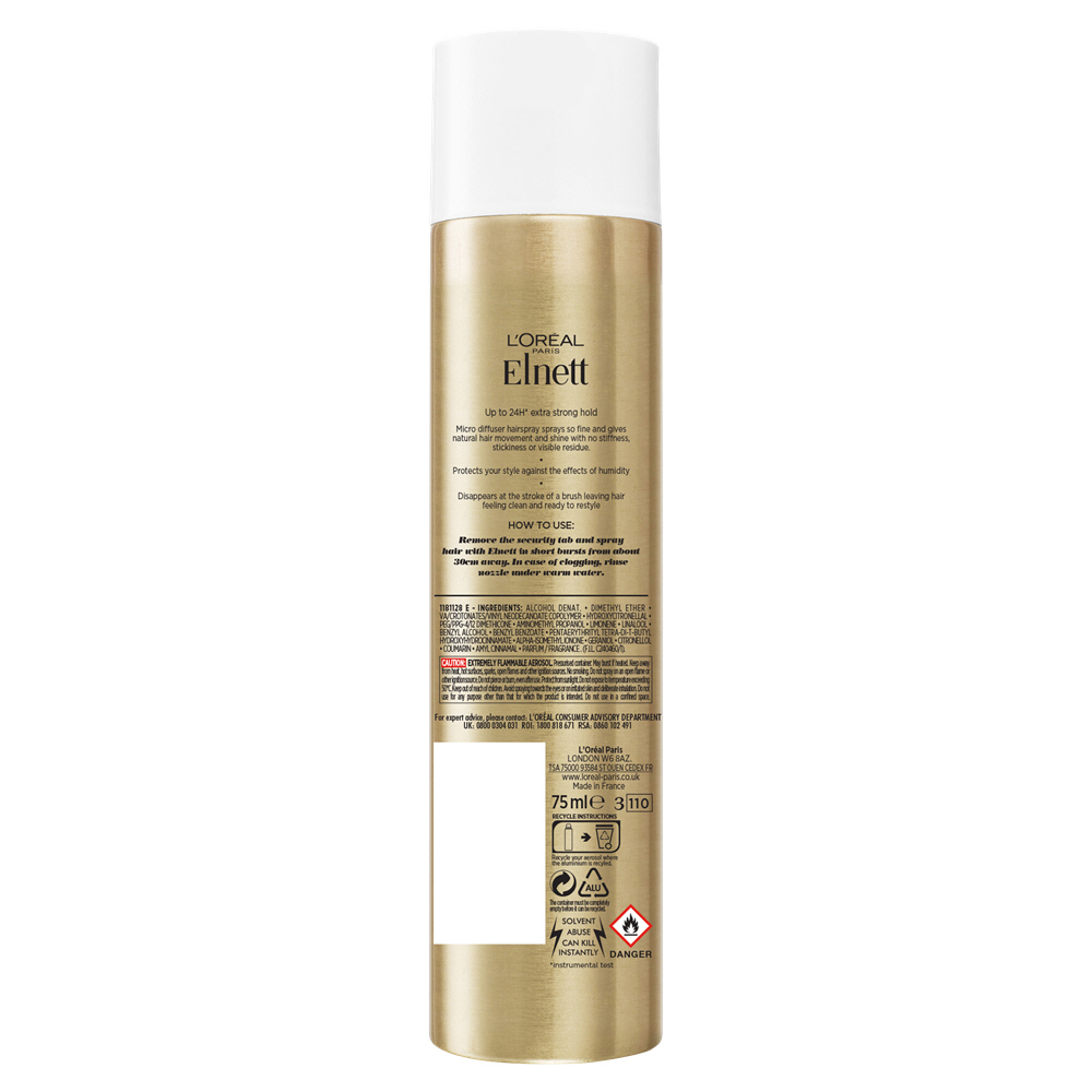 L'Or&eacute;al Elnett Extra Strong Hold Shine Hairspray 75ml