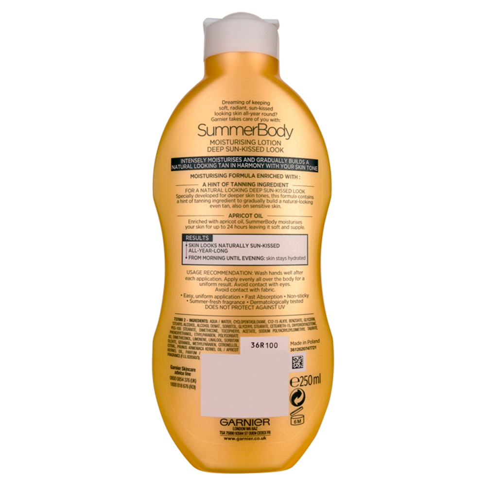 Garnier Summer Body Hydrating Gradual Tan Moisturiser Dark 250ml