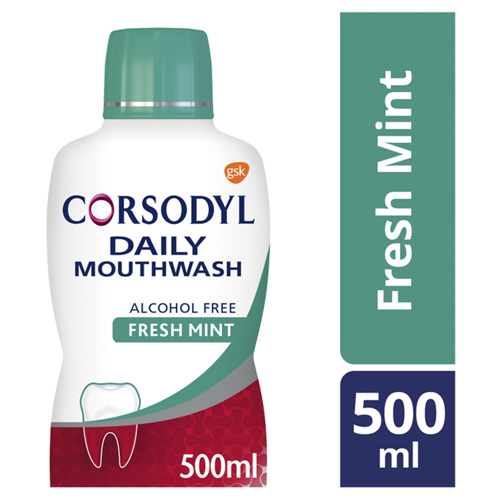 Corsodyl Gum Care Mouthwash Alcohol-Free Daily Fresh Mint 500ml