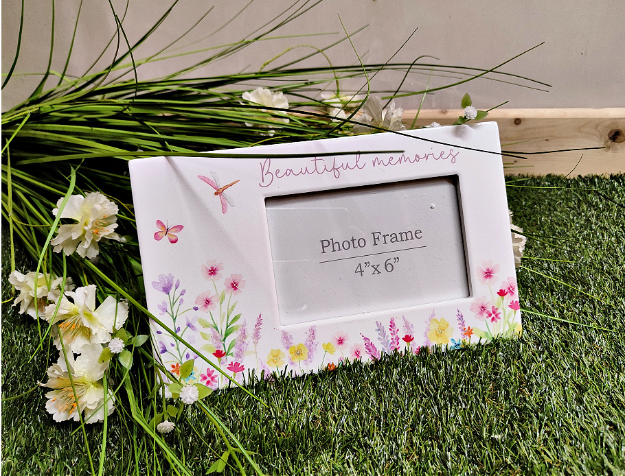 FRAME CERAMIC W/FLOWERS