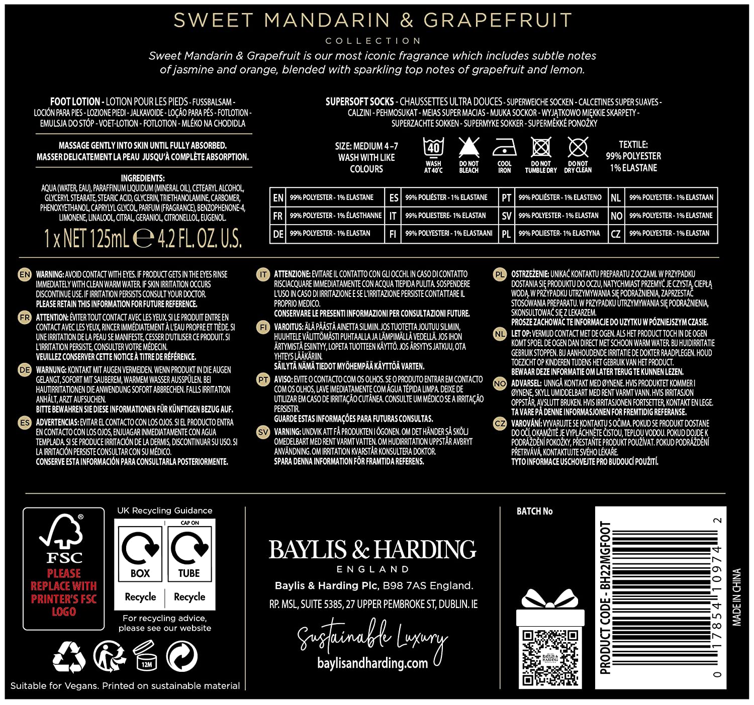 BAYLIS & HARDING SWEET MANDARIN & GRAPEFRUIT FOOT SET