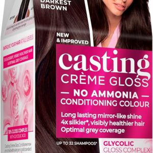 L'Oreal Paris Casting Creme Gloss Semi-Permanent Hair Dye, Brown Hair Dye 300 Darkest Brown