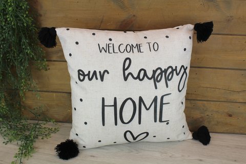 Welcome to our Happy Home Cushion