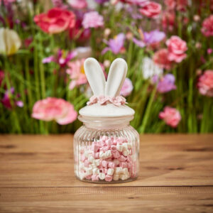 BUNNY JAR WITH FLOWERS