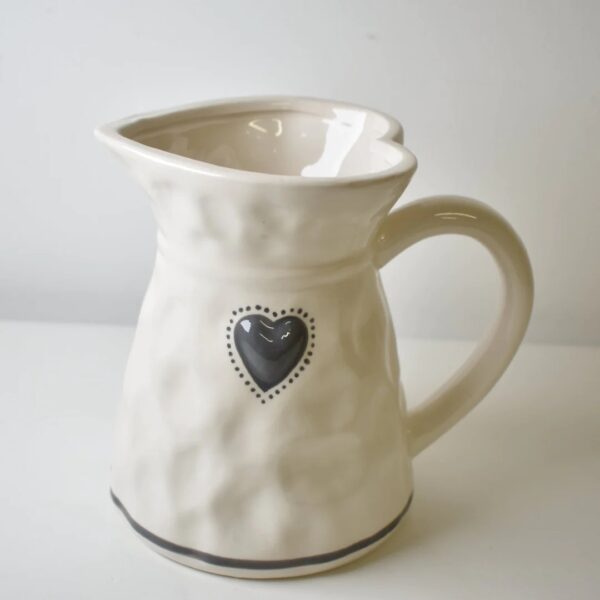 Grey Heart Ceramic Jug