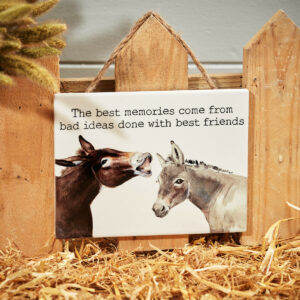 Donkey Friends Ceramic Plaque