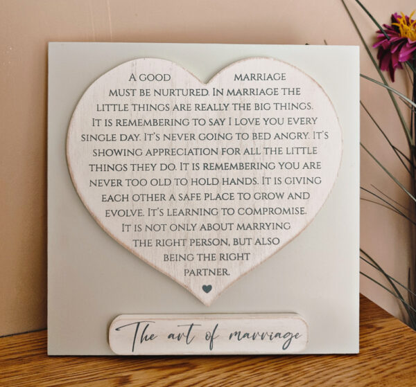 Wedding Art of Marriage Plaque