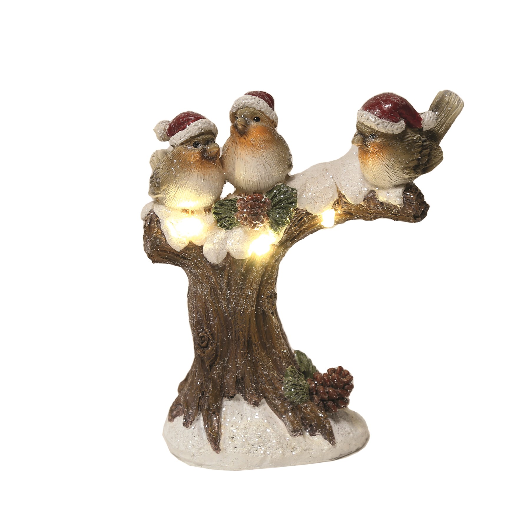 LED Robins Branch Ornament