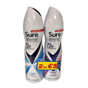 Sure Twin Pack - Cotton Dry & Invisible Pure 150ml