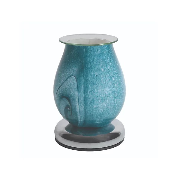 oval teal swirl burner